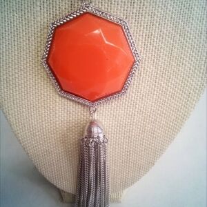 Orange and Silver Necklace